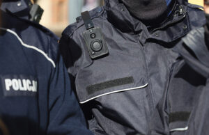 Kamera nasobna na mundurze policjanta