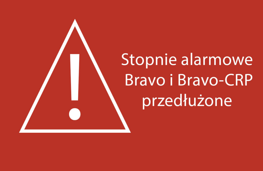 Informacja o przedłużeniu stopni alarmowych