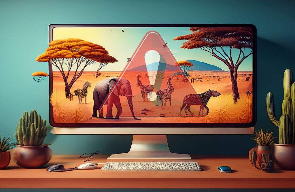 Monitor z systemem safari