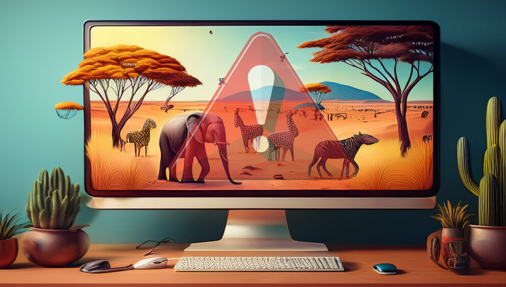 Monitor z systemem safari