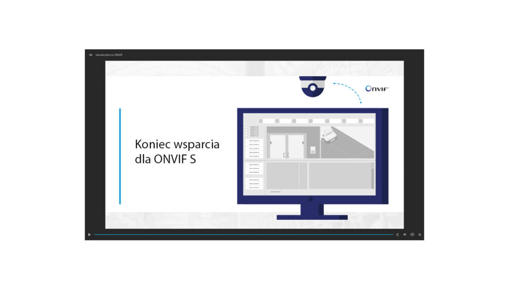 Grafika przedstawiająca ekran z informacja o końcu wsparcia dla profilu ONVIF S